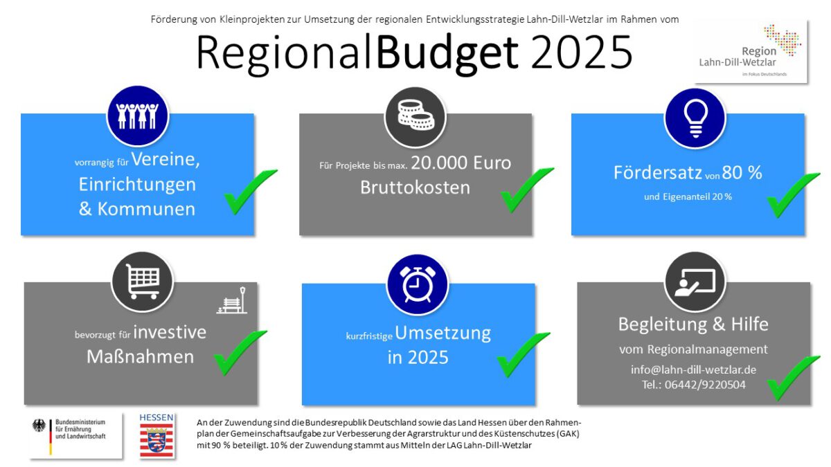 Infoblatt zur Förderung von Projektvorhaben über das Regionalbudget